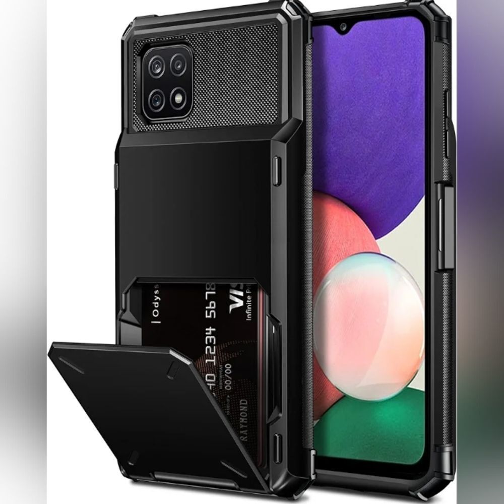 Samsung Galaxy A22 Case Wallet Cover 4-Card Credit Card Holder ID Slot